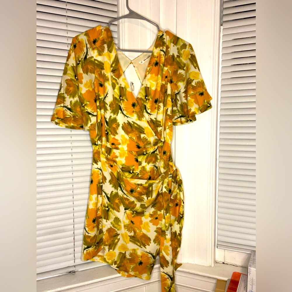 Sunny yellow wrap around romper
